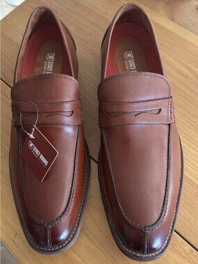 Mens Stacy Adams Marlowe Penny Slip On Cogac Leather 25550-221 Size 13 NWOB